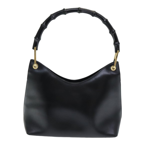 GUCCI Bamboo Hand Bag Leather Black 001 3008 000926 Auth 83723 - Picture 13 of 16
